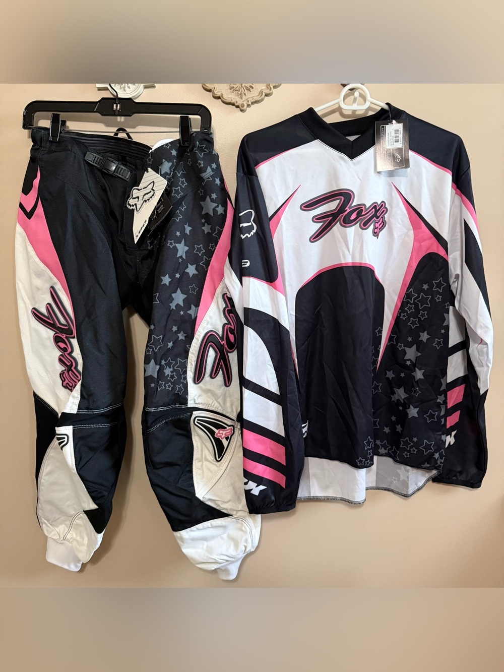 NWT Women’s Vintage Fox Racing Motocross  Riding Gear Sz 9/10 Pants & L Top
